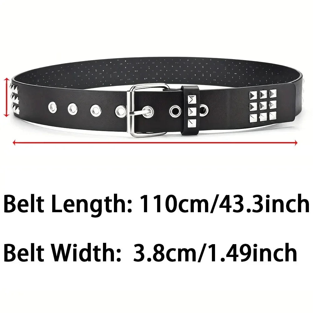Trend Rivet Belt Heavy Metal Belt Men Women Punk Nightclub Rock Style Belt Jeans Belt Y2K Belt Fashion Decoration Women's Belts