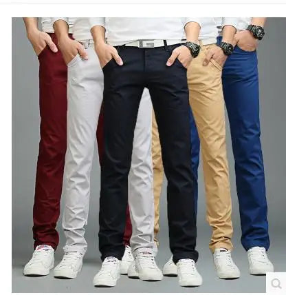 Casual Pants Men Cotton Slim Fit Chinos Fashion Male Brand Clothing Plus Size Trousers