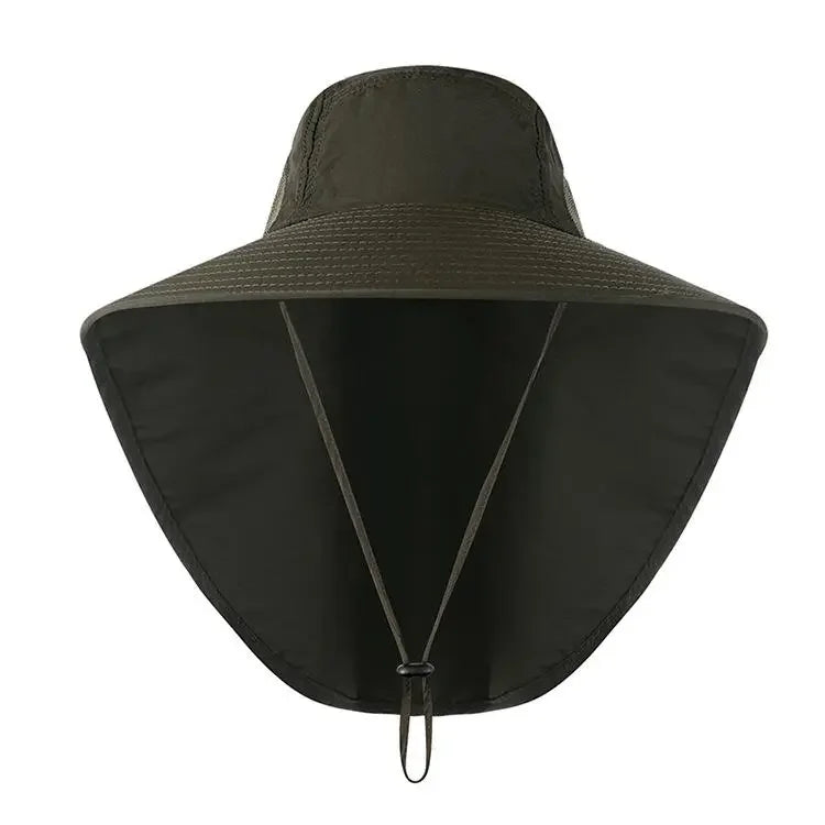 Wide Brim Sun Hat with Neck Flap for men women Adjustable Outdoor