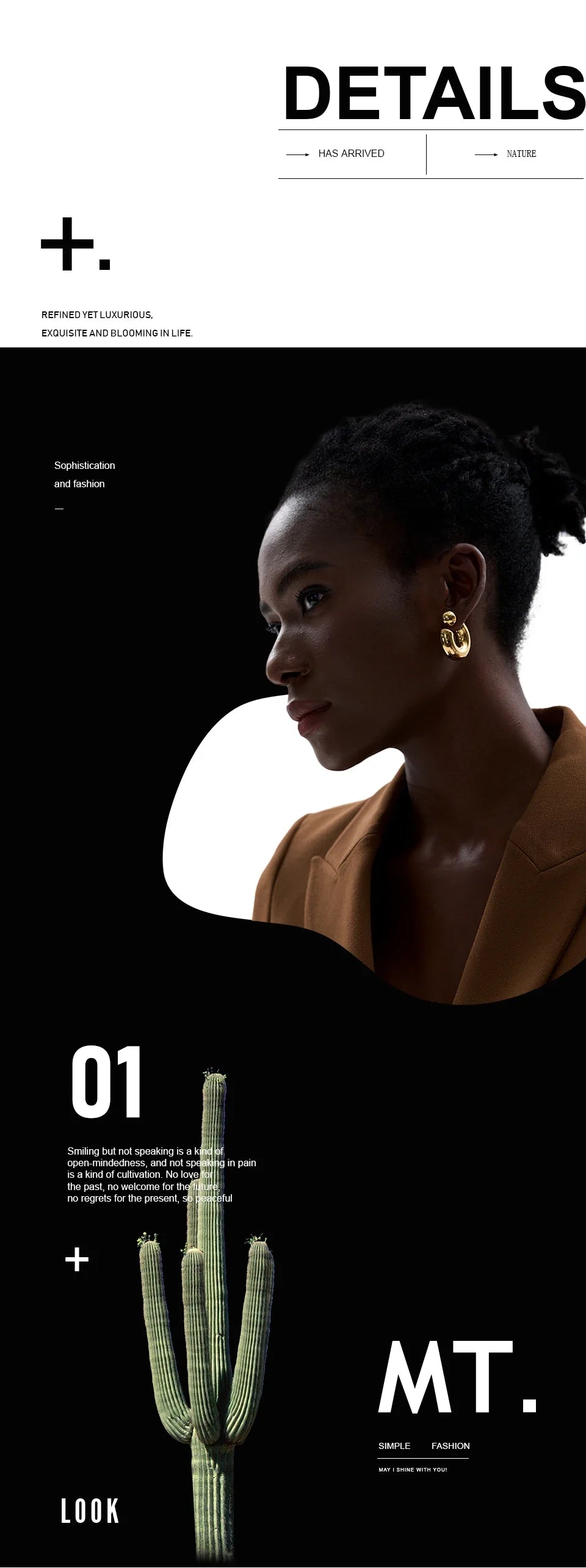 Yhpup Stainless Steel C Shape Round Chunky Unusual Earrings Jewelry Waterproof Metal Texture Attractive Women Accessories Gift