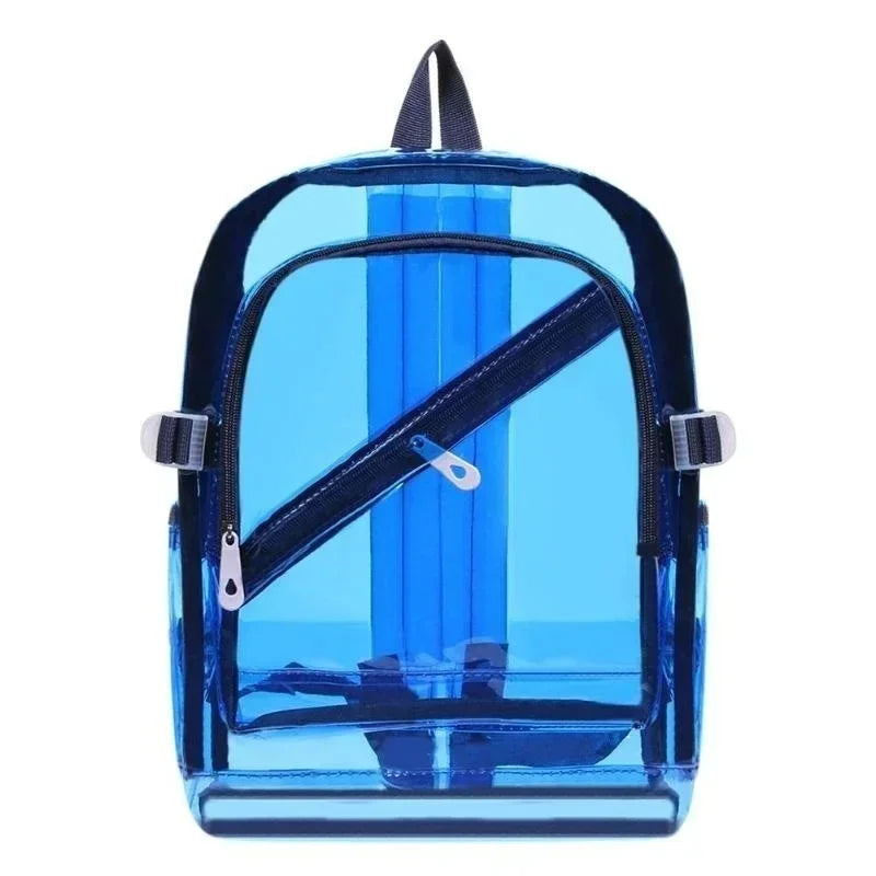 Fashion Transparent Backpack Waterproof PVC Clear Plastic Daily Mini Teenager Girls Notebook School Bag