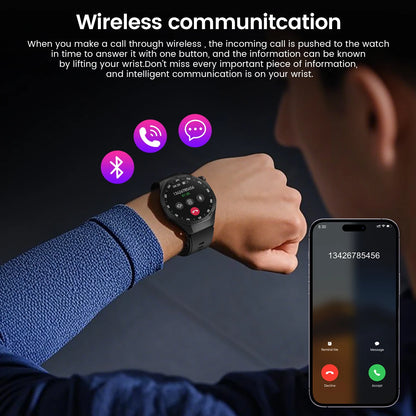 Round GPS Smart Watch Waterproof BT Call Men SmartWatch for Women Health Monitor 100+Sport Smart Band DIY Watch Faces Best Gifts