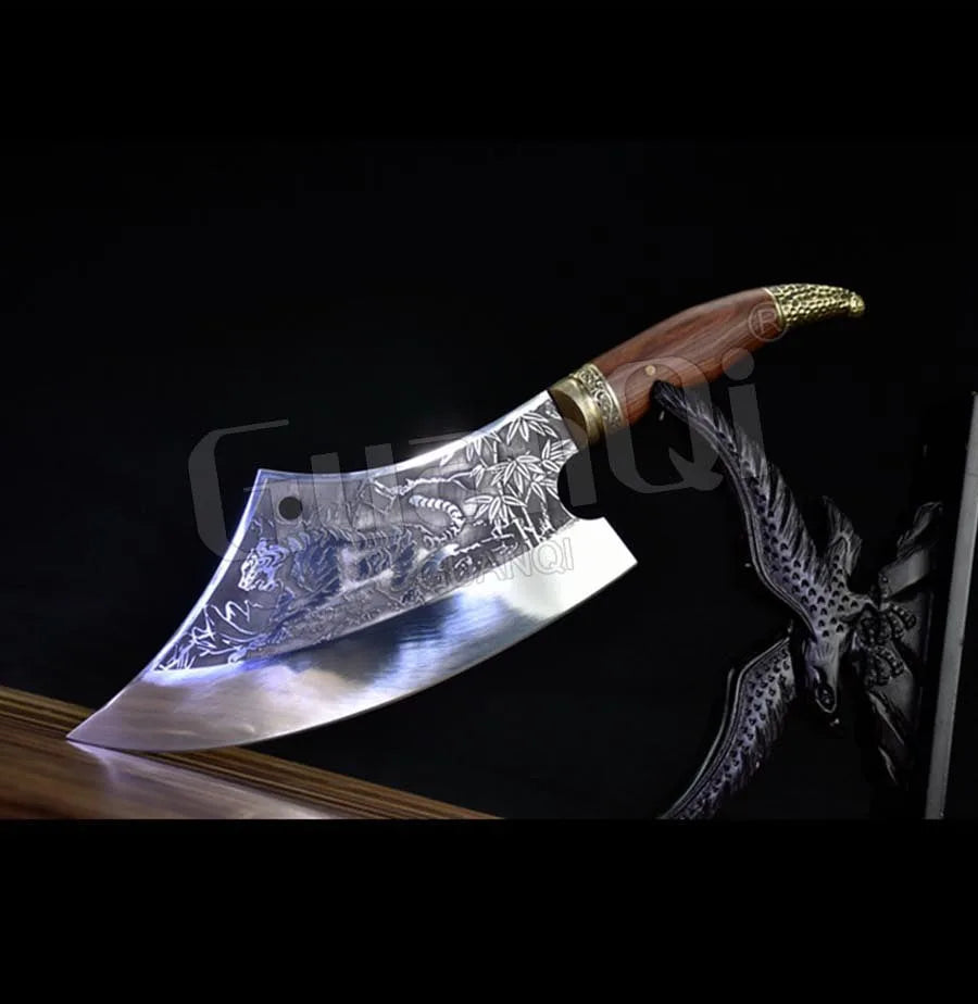 High Hardness Butcher Knife Stainless Steel Tiger Pattern Kitchen knife Bone Chopper