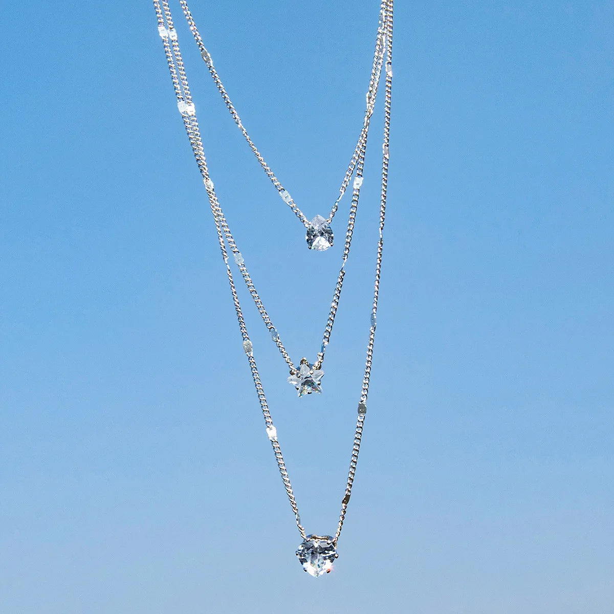 Zircon Pendant Necklace For Women Multilayer Chain Choker Fashion Female