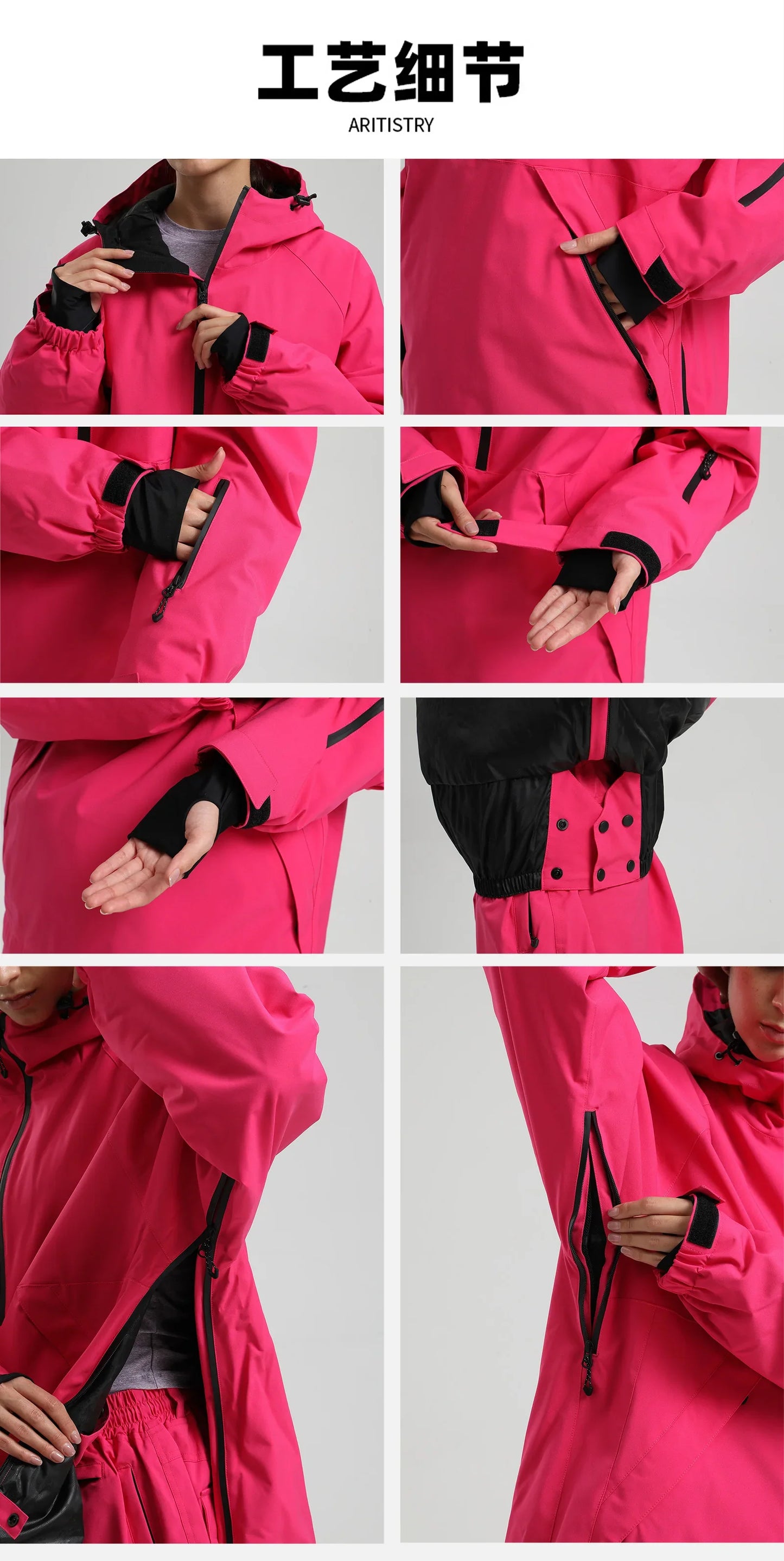Gsou Snow 2025 Women's & Men's Slim Fit Ski Suit Set - Thermal Insulated Waterproof Snowboard Jacket & Pants for Outdoor Sports