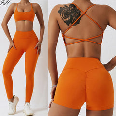 Seamless Yoga Set Workout Sportswear Gym Clothing 2Pcs Sport Sets Women