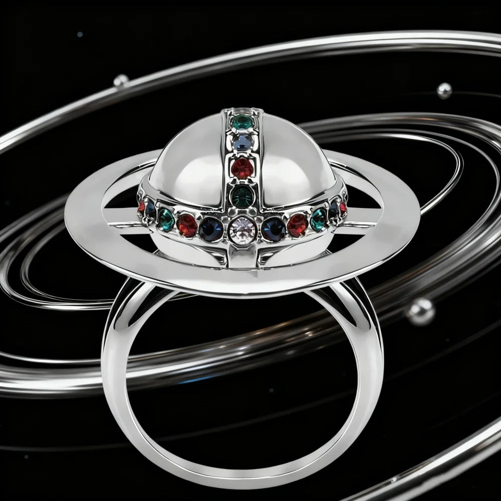 S925 Sterling Silver Can Open Saturn Poison Ring Women's Jewelry