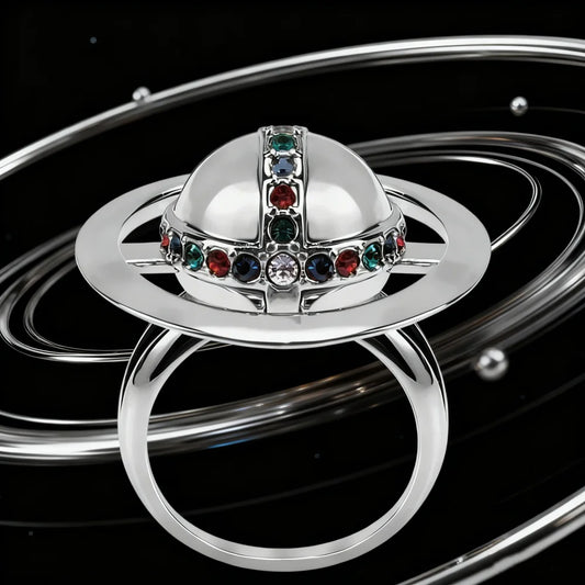 S925 Sterling Silver Can Open Saturn Poison Ring Women's Jewelry