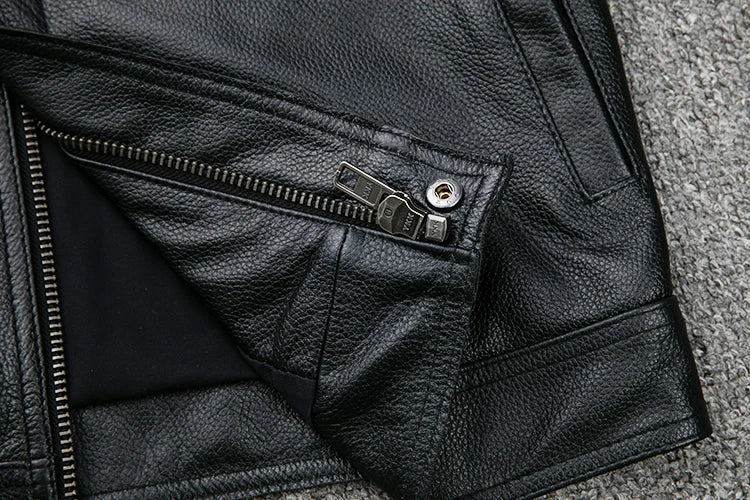 leather jacket casual denim leather coat leather coat PU washed leather, leather soft