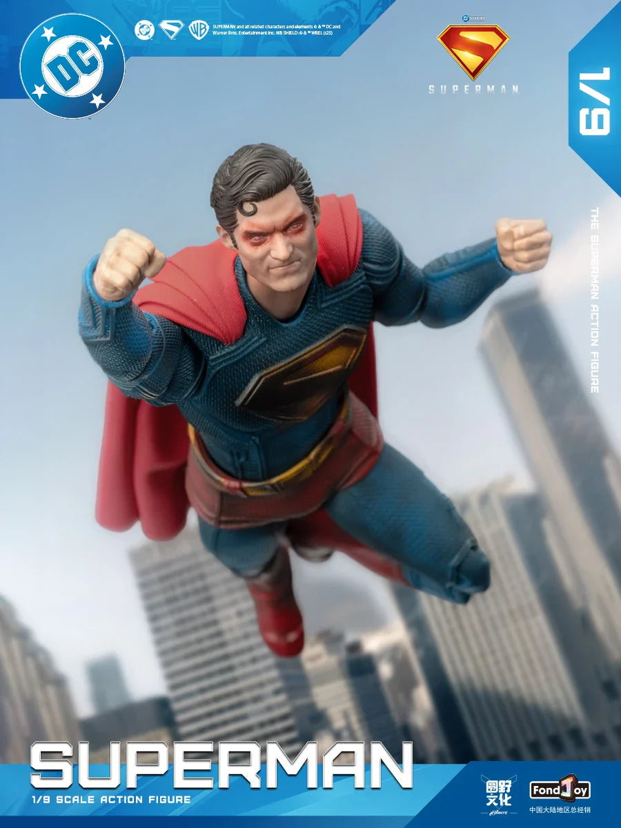 2025 Original Fondjoy David Corenswet Superman Action Figure 1/9 New SupermanFigure PVC Joint Movable Kid Toy Boy Gift