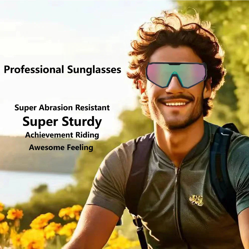 Photochromic Cycling Glasses Men Mountain Bike Sunglasses Women Clear MTB Sports Goggles Bicycle Triathlon Running Baseball