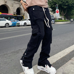 Oversize Pants Cargo Y2k Sweatpants Male Men Trousers Man Casual Black