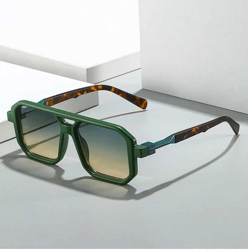 SHAUNA New Double Bridges Square Sunglasses Women Fashion Gradient Shades UV400 Retro Polygon Men Sun Glasses