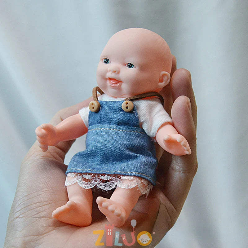 12cm Reborn Dolls Mini Palm Dolls Simulation Baby Dress Up Doll Reborn Doll Girls Boys Boneca Toys for Kids Munecas Reborn 1/12