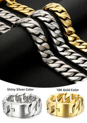 32mm wide and thick Cuban chain, stainless steel bracelet necklace