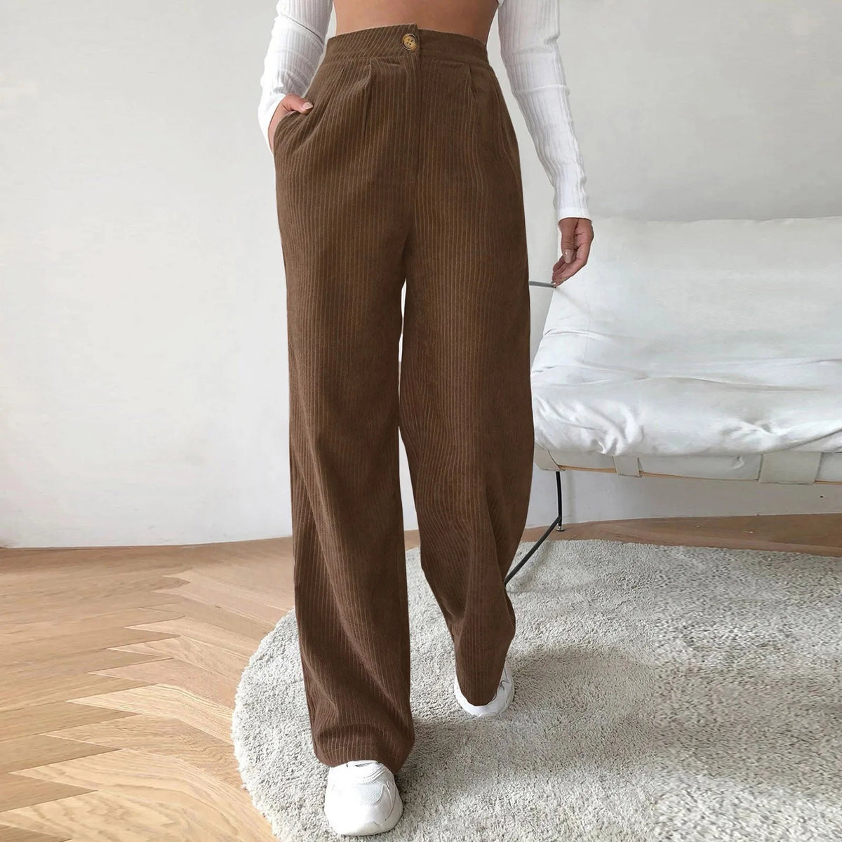 High Waist Wide Leg Pants Women Straight Trousers Oversize Yellow Sweatpants