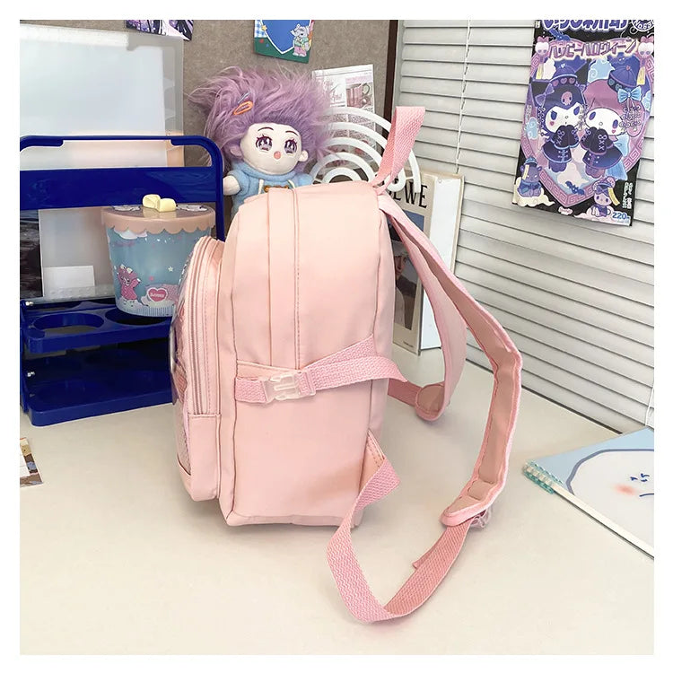 Y2K Cute Mini Backpack Women Kawaii Ita Bag Sweet Girl Transparent Rucksack DIY Personality Display Knapsack Lolita Shoulder Bag