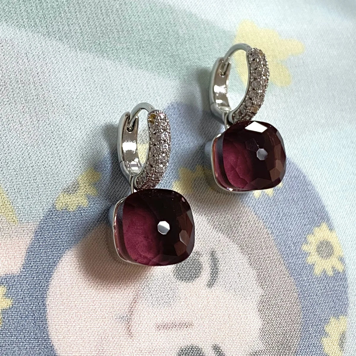 Classic Candy Color Earrings Inlay Transparent Zircon 27Colors Crystal Earrings Platinum Plated Fashion Jewelry For Women
