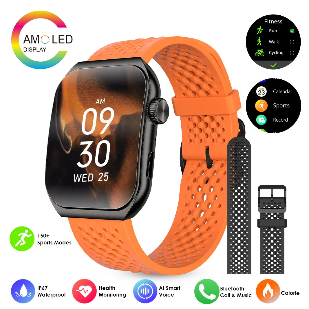 Pinteek Smartwatch Bluetooth Call Smartwatch Touch Dial for Android Music Fitness Tracker Sports Watches Compatible Strava