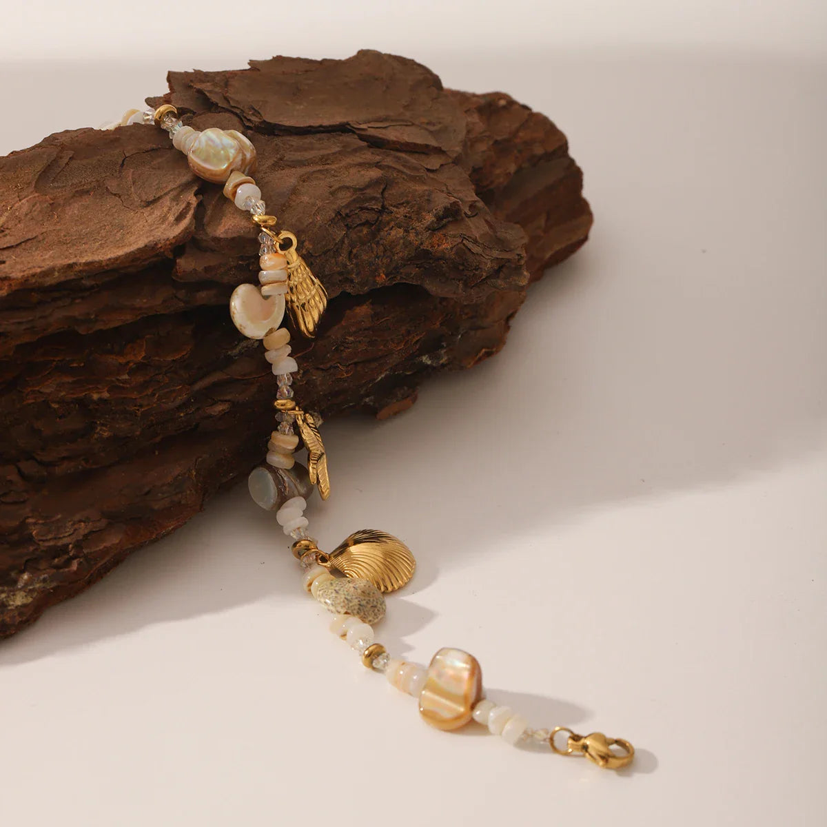 Vintage Real Shell Pendant Bracelet Woman Stainless Steel Adjustable Summer Beach Starfish Conch Hand Chain Jewellery Waterproof