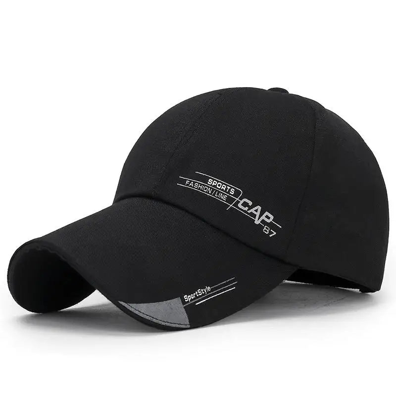 2024 Fashion Line Baseball Cap For Men Sports Cap Hat Fish Outdoor Long Visor Brim Shade Snapback Sun Hat Women's Summer Hat