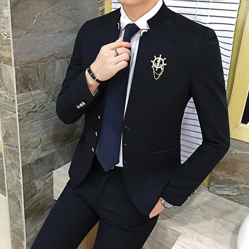Tuxedo for Mens: Suit Male Korean Youth Fashion Groom Dress Suit