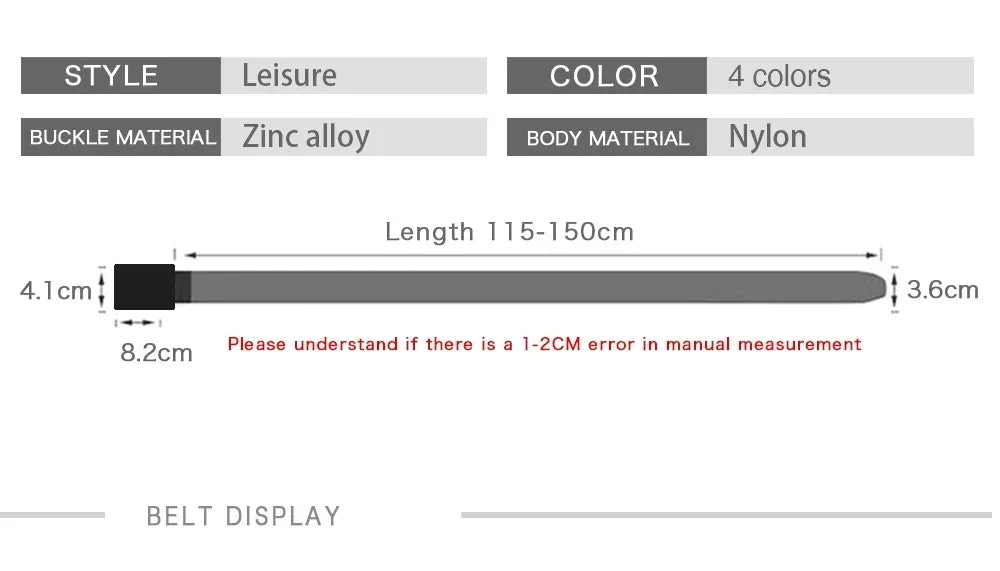 Men Belt Elastic Metal Automatic Buckle Army Outdoor Hunting Tactical Jeans Pants Belt Nylon Breathable Belts 150 Big Size Belts