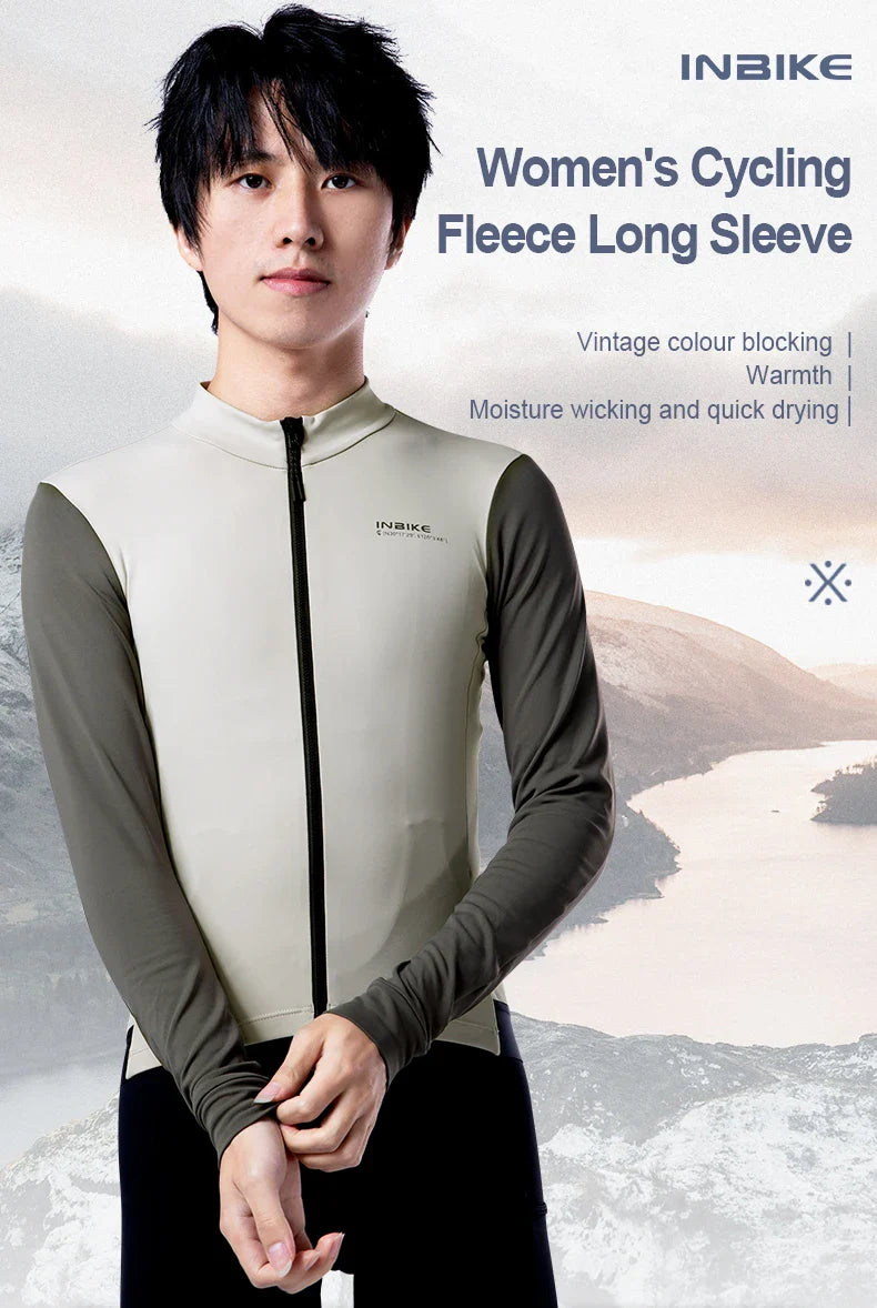 INBIKE Fleece Men's Cycling Jersey  Winter Cycling Sets Warm Long-sleeved Suit Soad Bike Bicycle Jacket Overalls Riding Suit