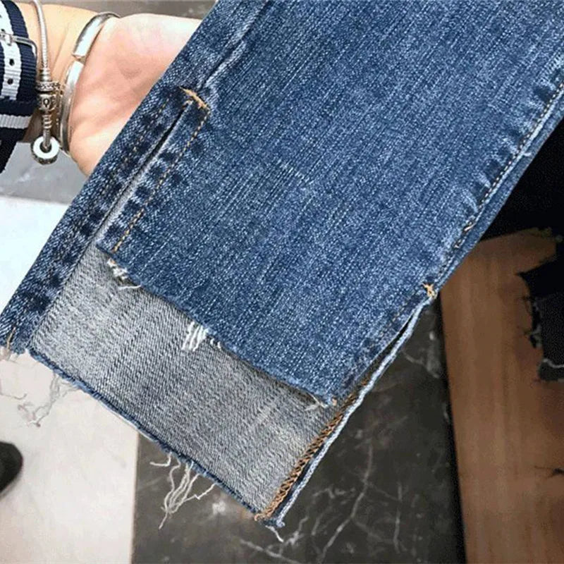 Women Denim Skinny Trousers Ripped Jeans For Women Hole Vintage Pencil Pants