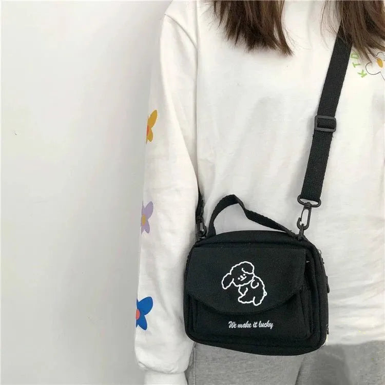 Women Messenger Bag Ladies Canvas Printed Cute Envelope Small Tote Bag Lady