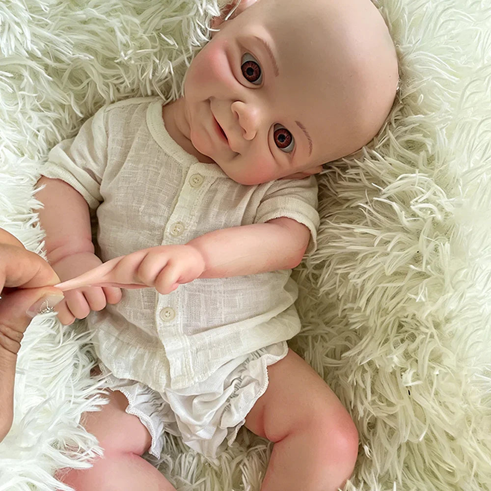 Soft 18 Inch Reborn doll Full Body Platinum silicone soft Girl Handmade Baby Real Lifelike doll for christmas gift birthday toy