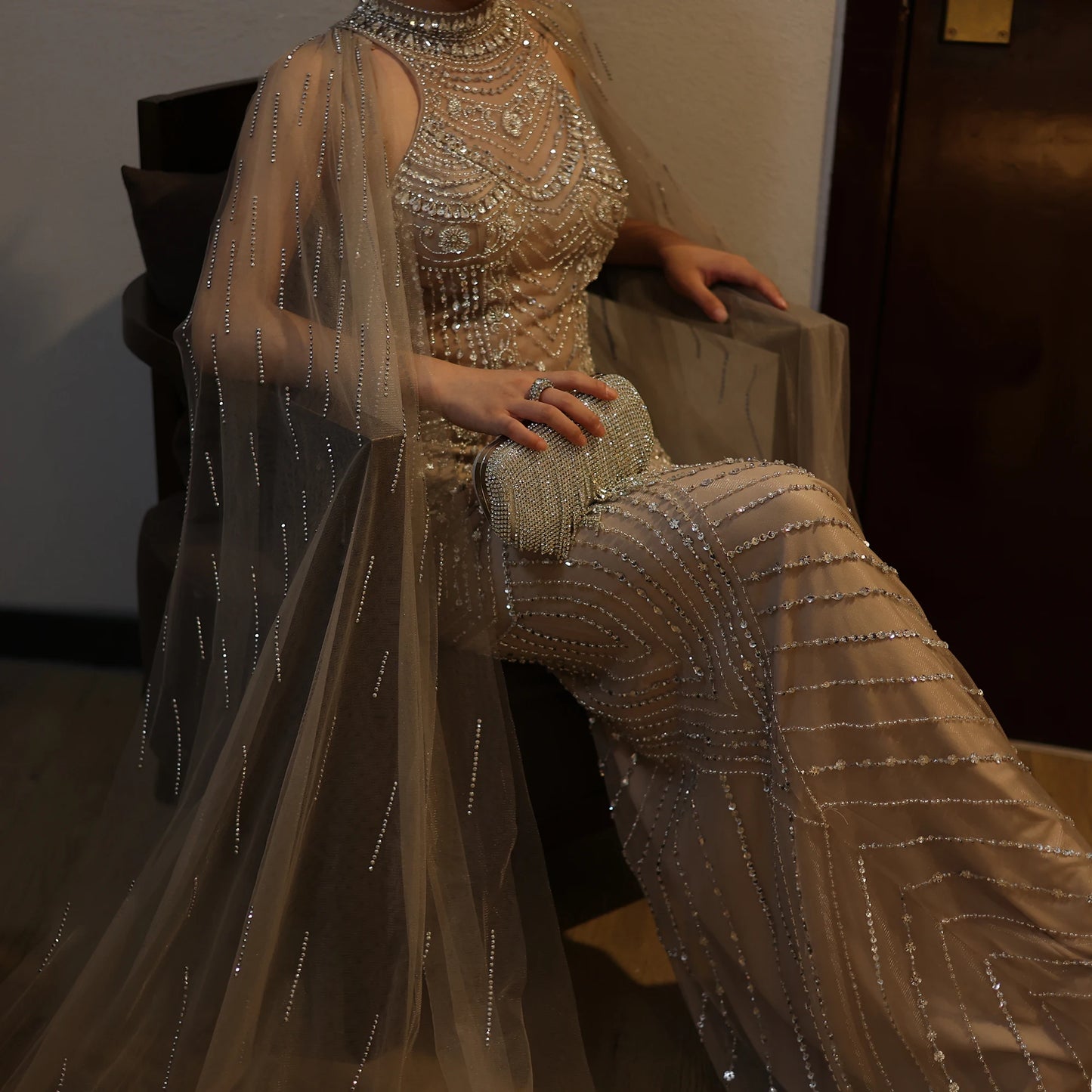 Homecoming Dresses: Mermaid Evening Dresses for Women Wedding Party Cape