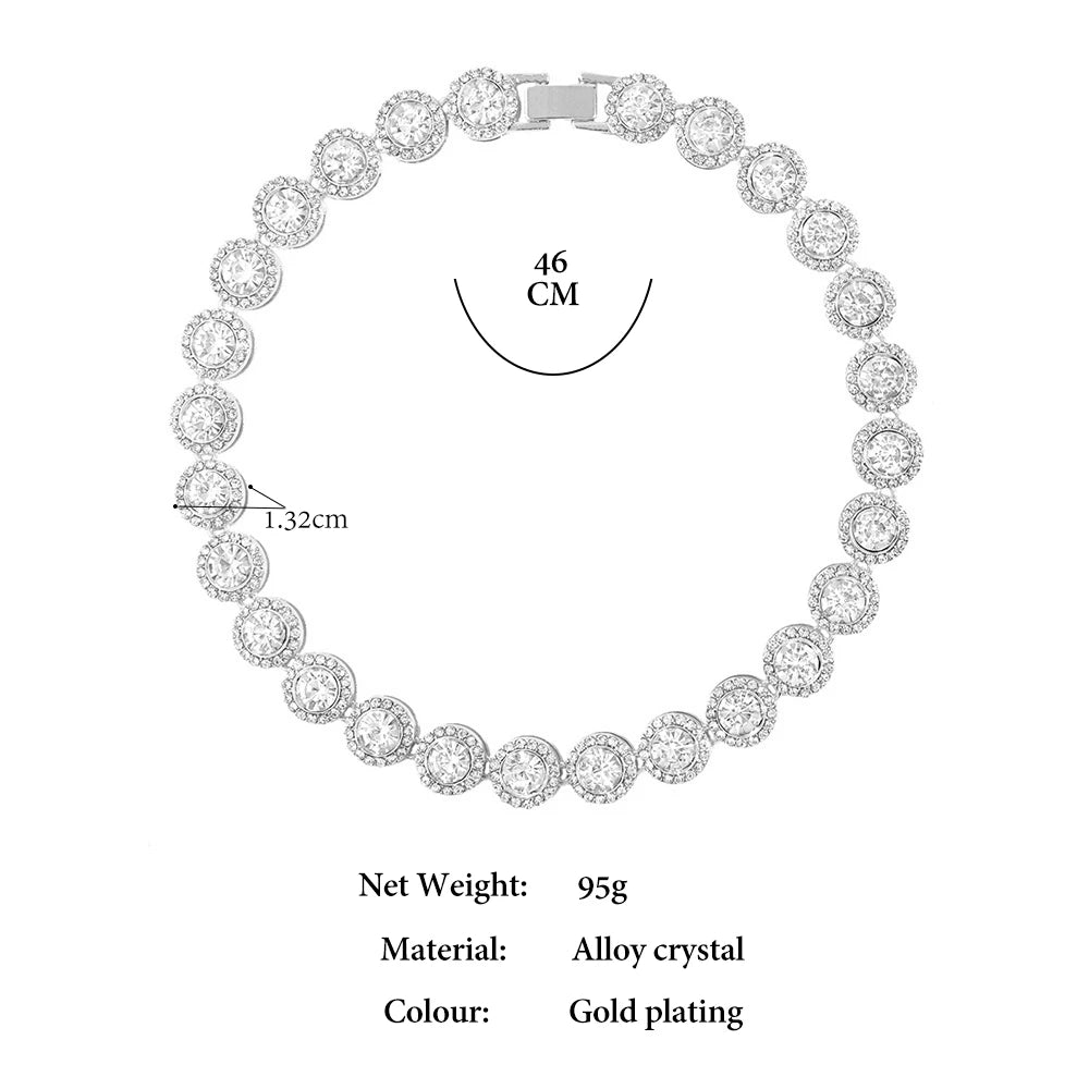 Iced Out 13MM Tennis Chain Micro Paved Cuban Link Chain Necklace Bling