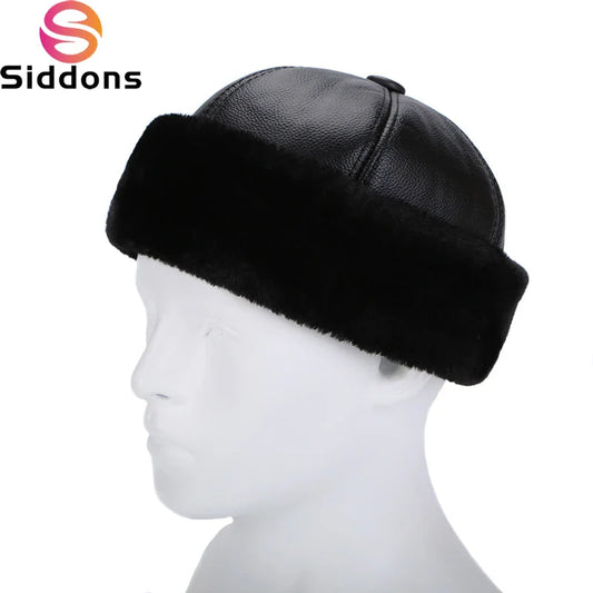 Brand New Style 2026  Retro Cowhide Bomber Hat Winter Keep Warm Caps Men Women Real Leather Cap Thick Velvet Dad Hat Leather Hat