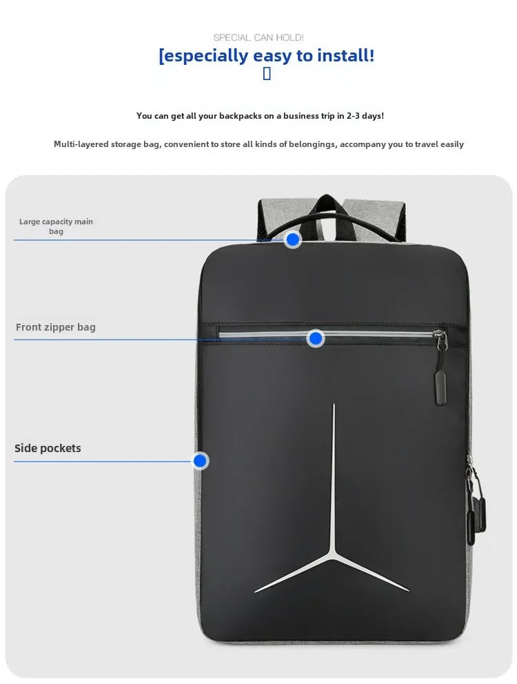 New Anti-theft USB Waterproof Hard Case Travel Smart Laptop Motorcycle Backpack Man EVA Fashion Business Men's Shell Backpack