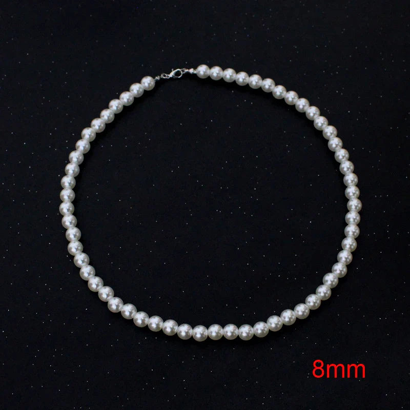 Classic Elegant White Pearl Chokers Necklace For Women Men Wedding Banquet Necklaces Vintage Beads Handmade Jewelry Party Gift