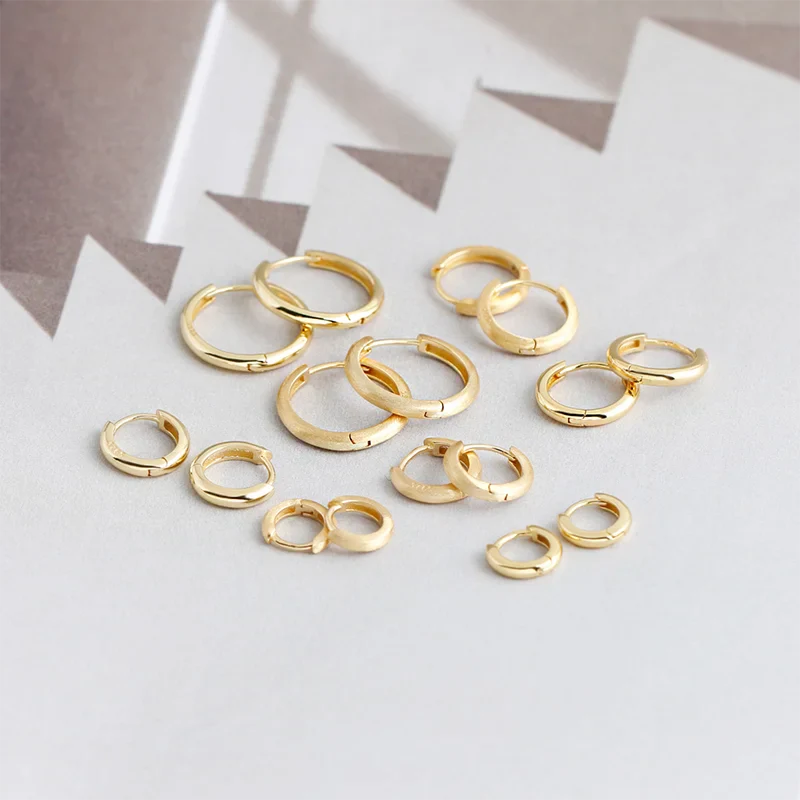 WANTME 925 Sterling Silver Simple Matte Bohemian Round Ear Buckle for Women Punk Unisex Rock Hoop Earring Jewelry Accessories