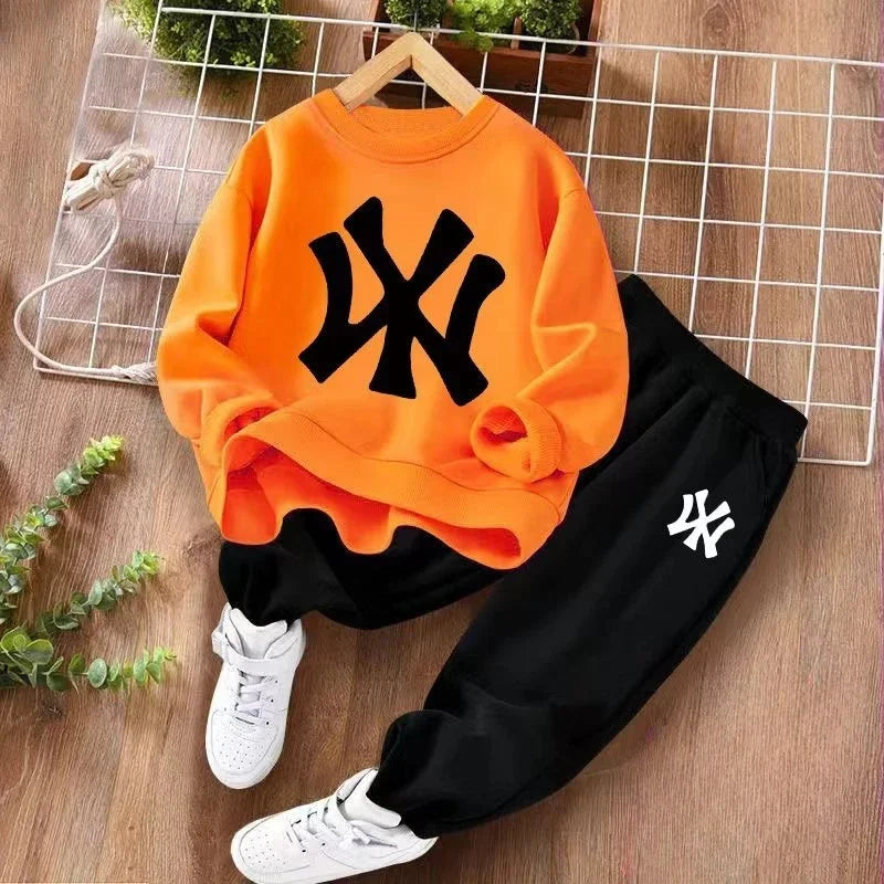 Spring Baby Boy Clothes Set Kid Letter Printed Sweatshirts Pullover Top and Pants 2pcs Suit Children Girls Fashion Tracksuits