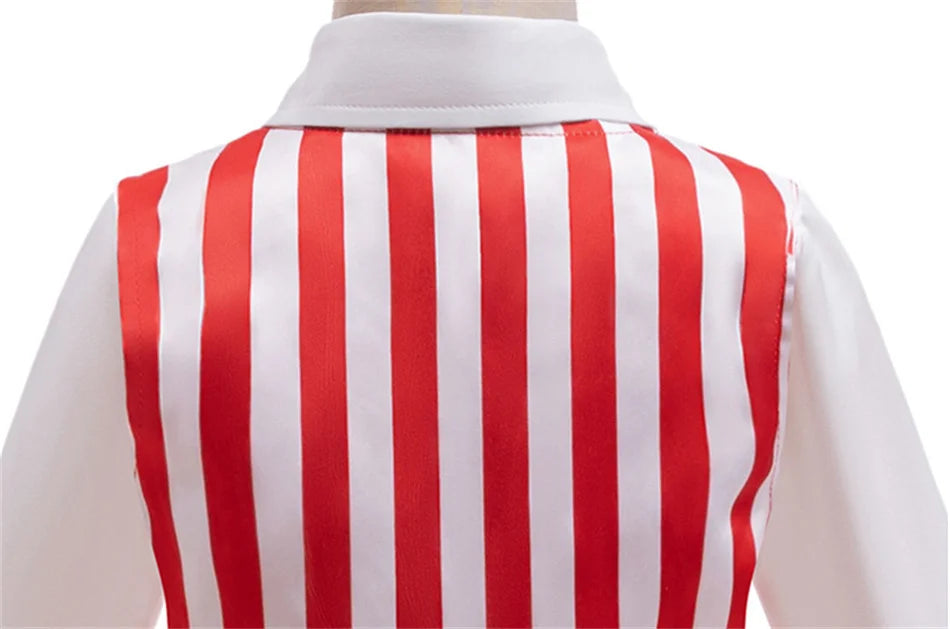 Boys Christmas Suits Xmas Event Festival Party Costume Set Kids Long Sleeves Red White Stripes Bowtie Prom Outfits Toddler Gift