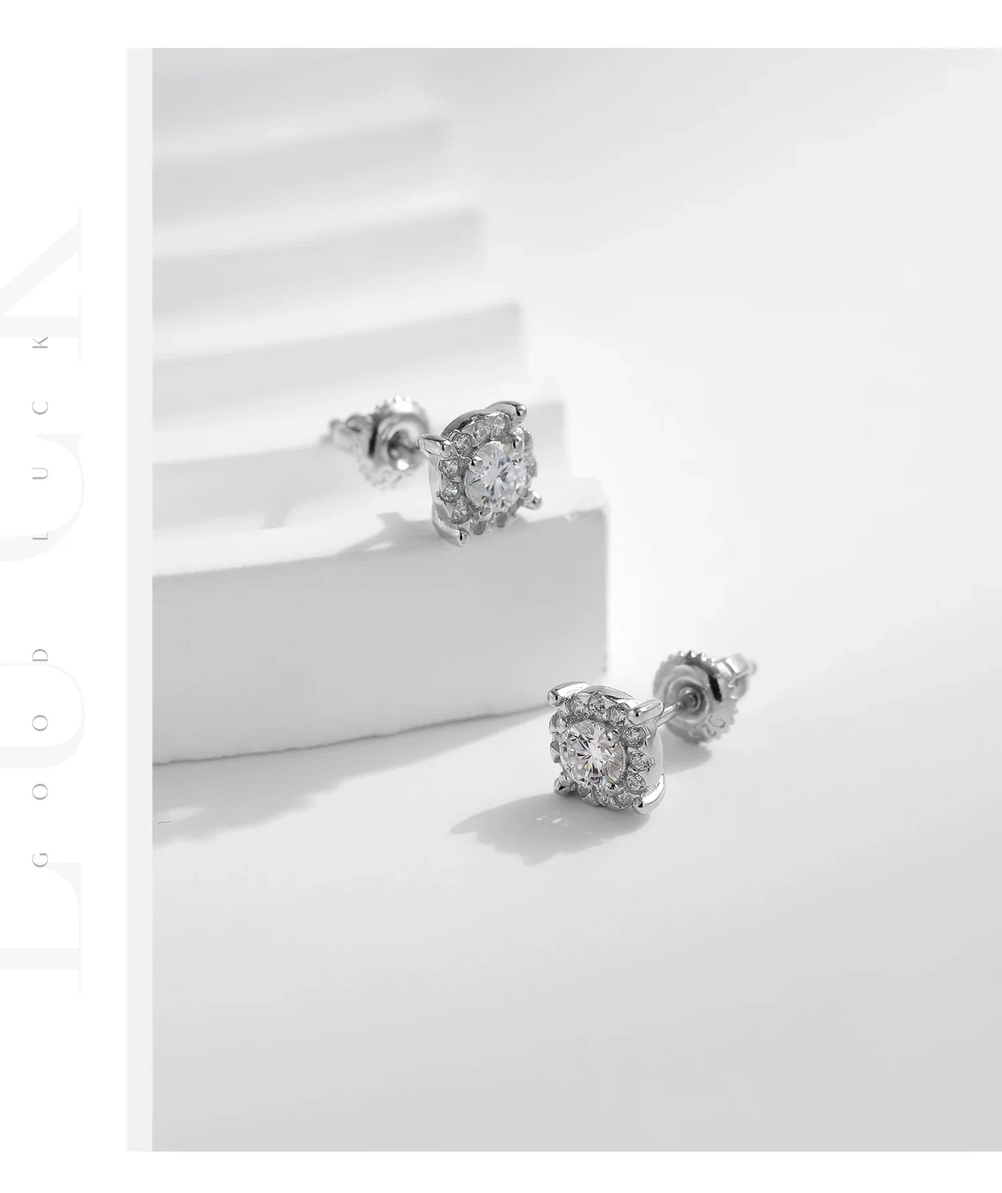MODIAN D Color Moissanite Stud Earrings Round Cut Lab Created Diamond 925 Sterling Silver Silver Bridal Jewelry For Women Gifts