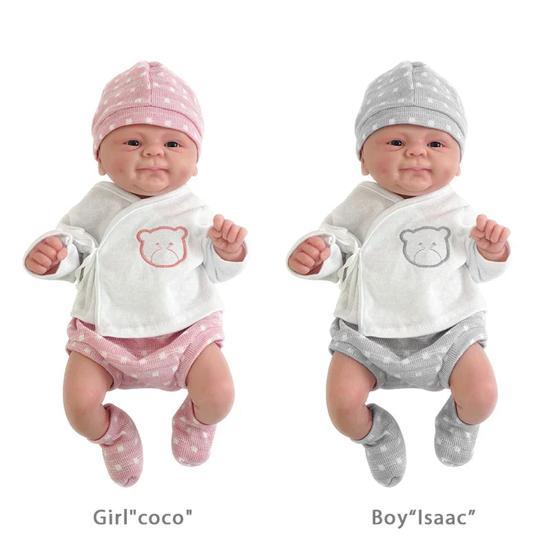 14inch Full Body Silicone Bebe Reborn Girl"Coco"Boy“Isaac” Doll Soft  Lifelike Baby DIY Blank Toys