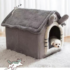 Soft Cats Bed Deep Sleep Small Dog Winter House with Removable Cushion