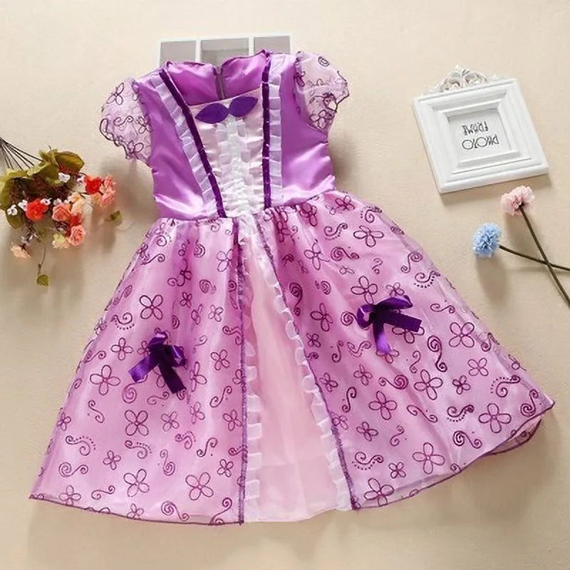 Girls Princess Dress Kids Cinderella Snow White Aurora Sofia Rapunzel Cinderella