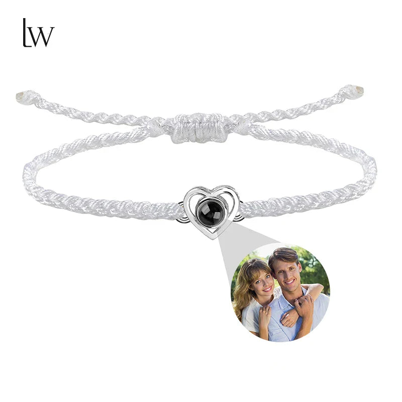 Custom Bracelets with Picture Personalized Gifts for Women Men, Custom Photo projection Bracelet Gifts for Couple/Family/Friend