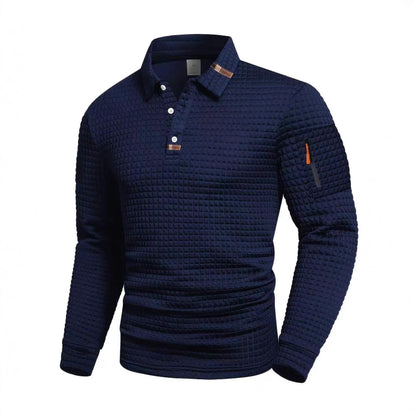 Men's New Autumn-Winter Solid-Color Checkered Patchwork Armless True Pocket Fashionable High-Quality Daily POLO Shirt Top