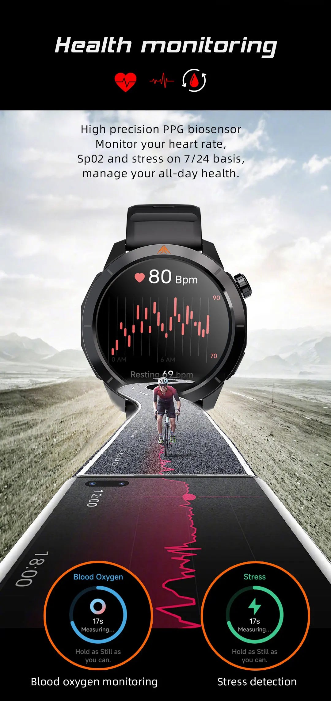 NORTH EDGE X-TREK 2 GPS Sports Smart Watch 1.43'' Amoled Screen 3ATM Waterproof AOD Smart Watch Bluetooth Call Altitude Compass