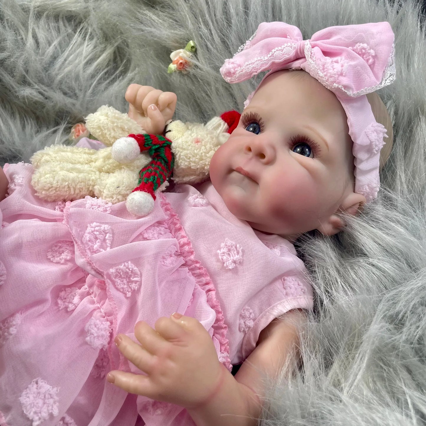 Two Options 18-19 Inch Reborn Baby Doll Girl Bettie Face Newborn Vinyl or Cloth 3D Skin Visible Veins Handmade Christmas Gift