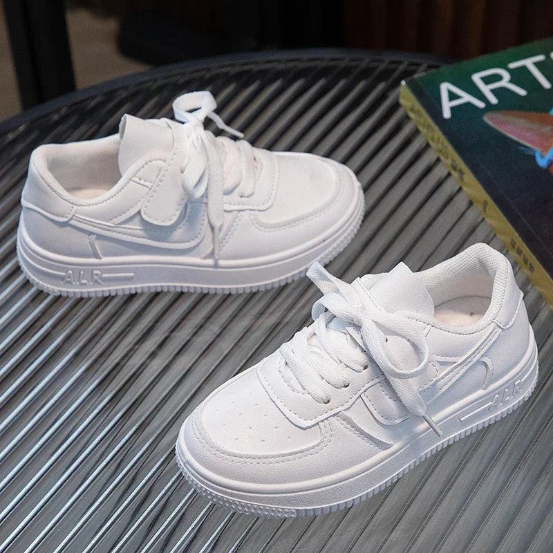 2023 Sneakers Kids Solid White Shoes for Boys and Girls Casual Sports Board Shoes Spring Autumn Chaussures
