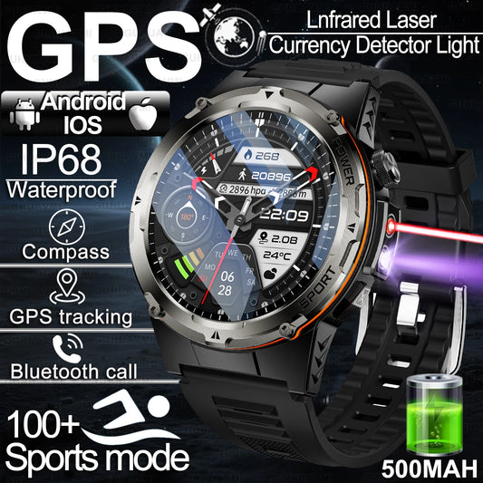 New NFC Military Smart Watch Men outdoor compass Sport Fitness GPS tracker BT call infrared IP68 waterproof Watch Men