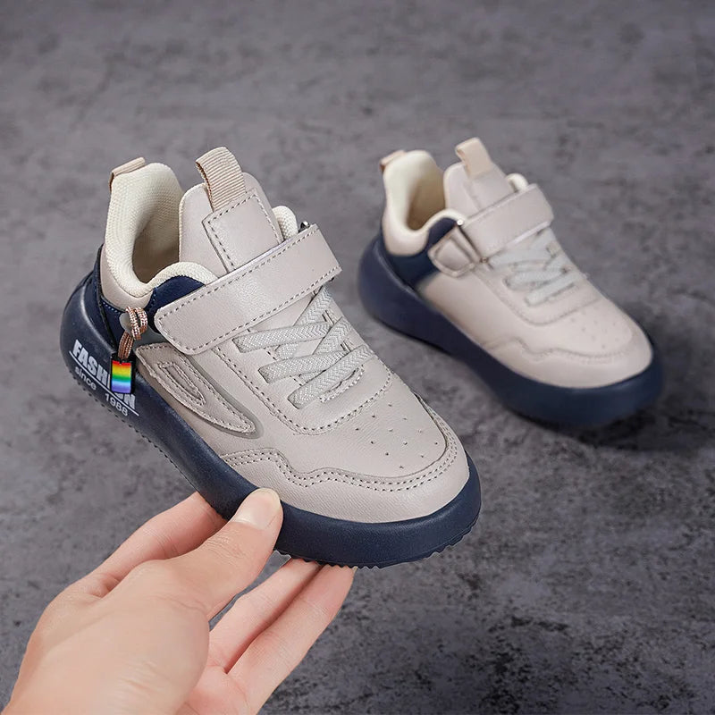 Spring Children Shoes PU Leather Waterproof Sports Shoes Kids Lightweight Girls Boys